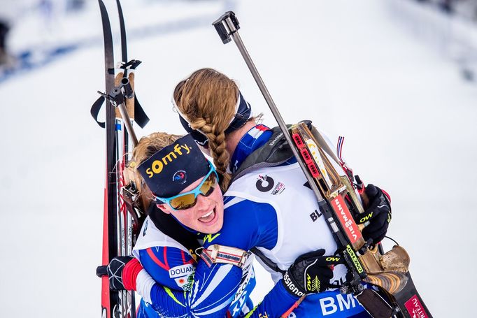 MS 2016, 15 km Ž: Marie Dorinová Habertová a  Anais Bescondová