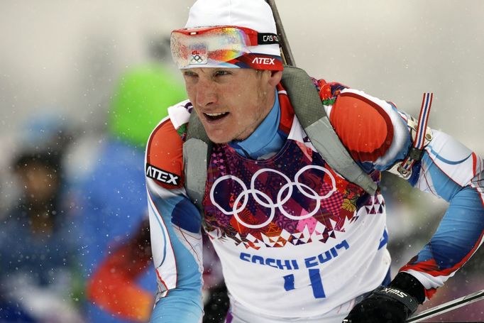 Soči 2014, biatlon hromadný start M: Ondřej Moravec