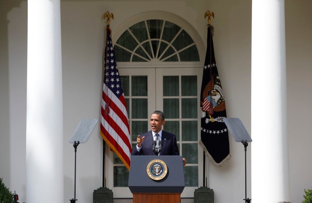 USA - Prezident Obama v Růžové zahradě