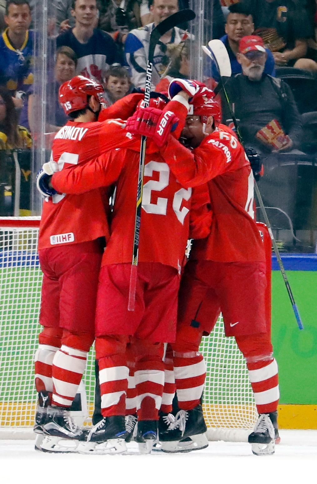 MS 2018, Rusko--Kanada: Ilja Michejev slaví gól na 1:2