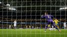 Sweden's Marcus Berg scores the opening goal against Czech Republic's goalkeeper Tomas Vaclik during the friendly international soccer match at the Friends Arena in Sto