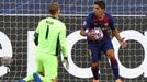 Manuel Neuer a Luis Suárez ve čtvrtfinále LM Barcelona - Bayern