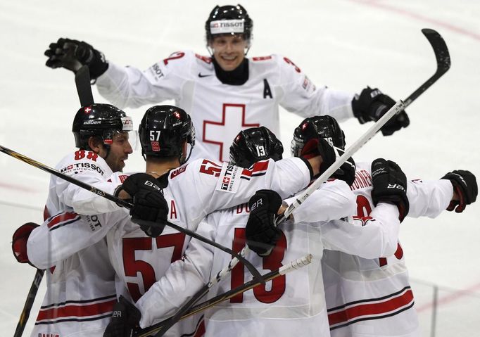 MS v hokeji 2012: Kanada - Švýcarsko (radost Švýcarska)