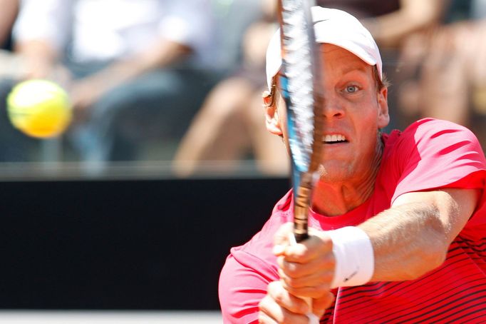 Tomáš Berdych v zápase s Rafaelem Nadalem, turnaj v Římě