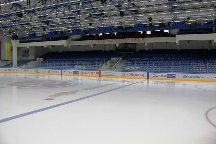 HC Lev na prvním výjezdu do Ruska. stadion v Čechově