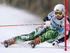 Finská lyžařka Tanja Poutiainen v prvním kole obřího slalomu SP v americkém Aspenu.