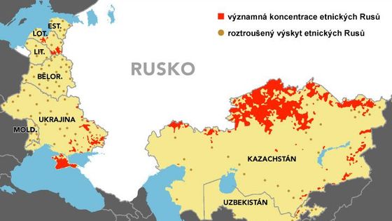 GRAFIKA Tady všude žijí Rusové. Jako menšiny, vedle Ruska