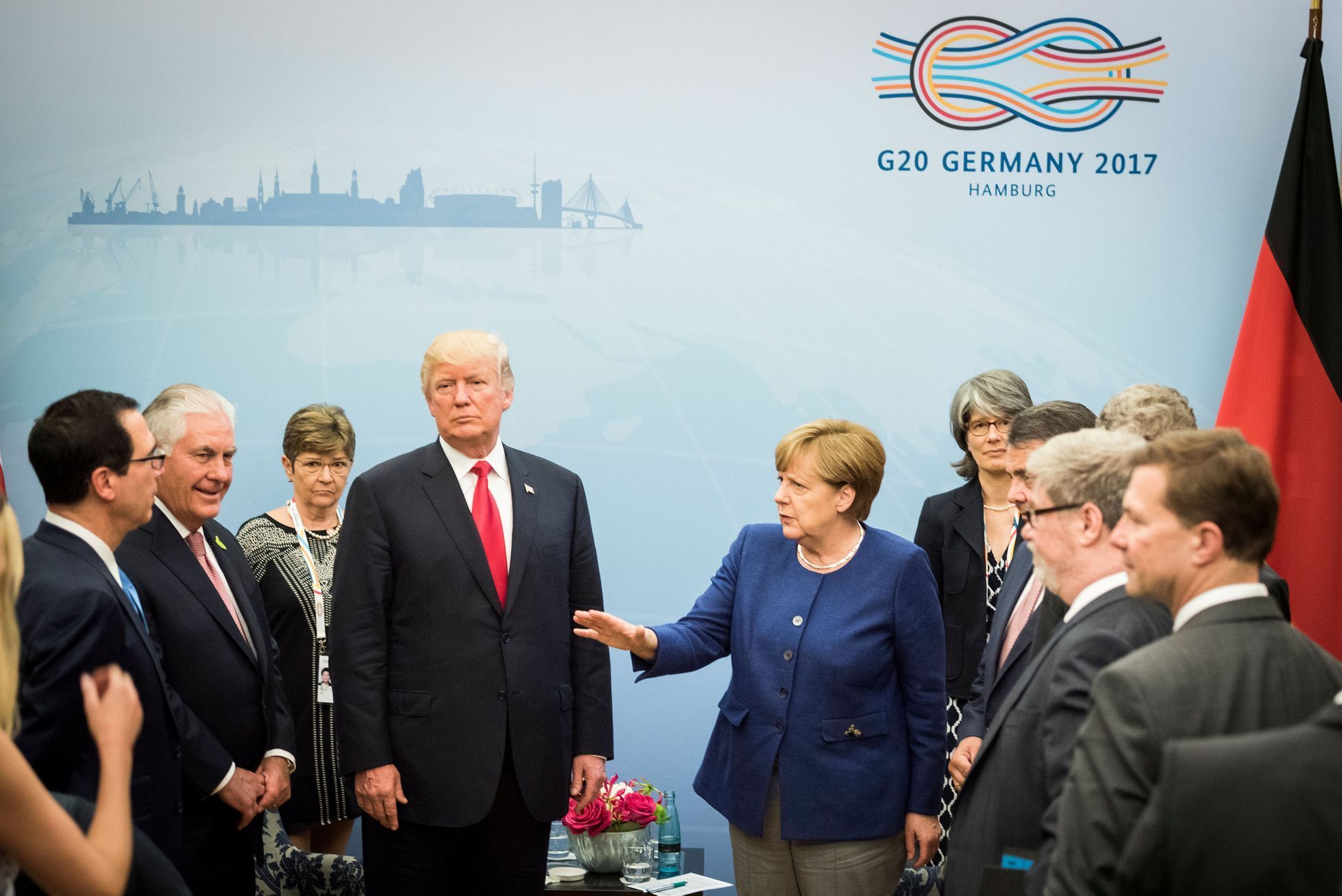 Summit G20-Merkelová a Trump