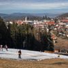 Kašperské hory, bývalé doly a šachty a zvažovaná oblast pro těžbu zlata, klimatická změna, sjezdové lyžování, sjezdovka, sníh, počasí