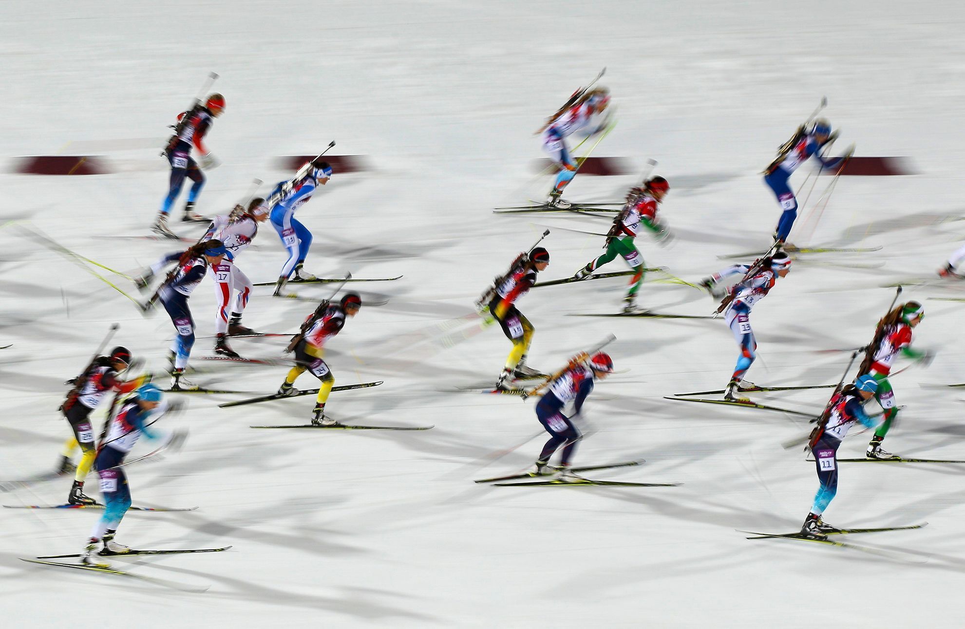 Soči 2014, biatlon hromadný start Ž: start