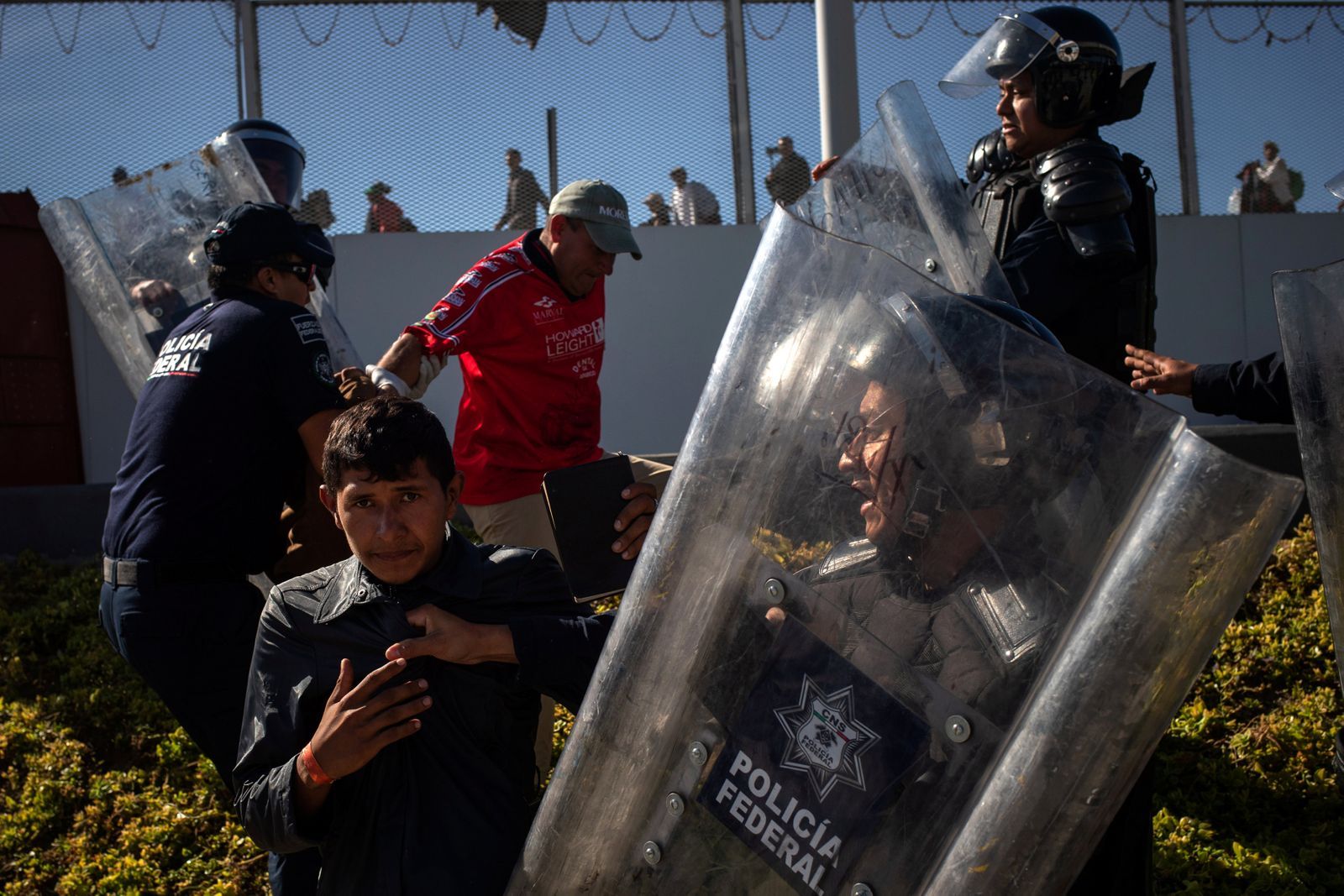 Karavana migrantů ze Střední Ameriky u mexické Tijuany.