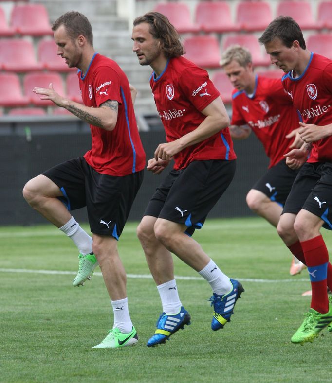 Trénink české reprezentace před utkáním s Itálií