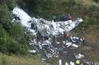 V Kolumbii spadlo letadlo s brazilským fotbalovým klubem. Zemřelo minimálně 71 lidí