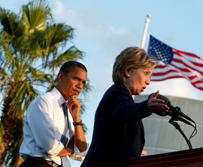Barack Obama a Hillary Clintonová: Prezident a jeho ministryně zahraničí.