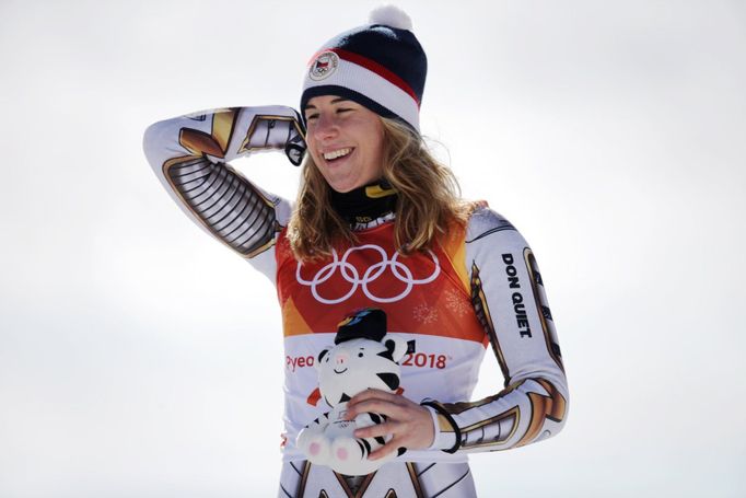 Ester Ledecká v super-G na ZOH 2018