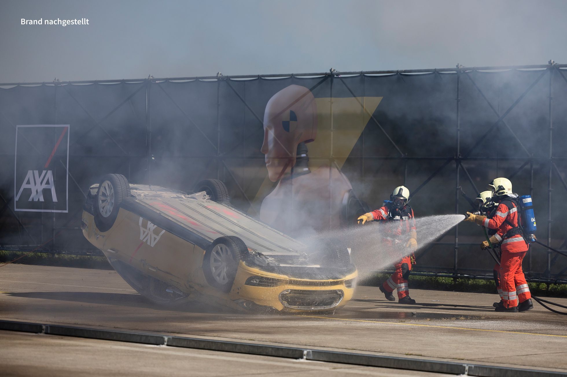 Crashtest elektromobilu, požár elektromobilu