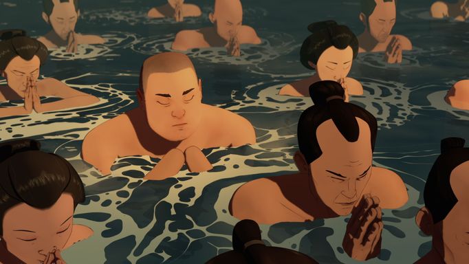 Uprostřed je Ringo, kterého nadaboval Masi Oka.