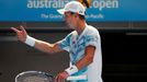 Tomáš Berdych v zápase Australian Open s Bernardem Tomicem.