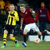 BSC Young Boys' Hadergjonaj challenges Sparta Prague's Krejci during Europa League match in Bern