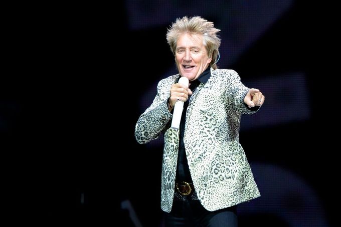 Rod Stewart při koncertu v Praze roku 2016.