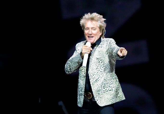 Rod Stewart při koncertu v Praze roku 2016.