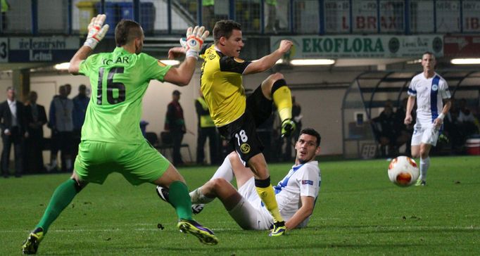 El, Liberec - FC Sevilla: Přemysl Kovář - Kevin Gameiro