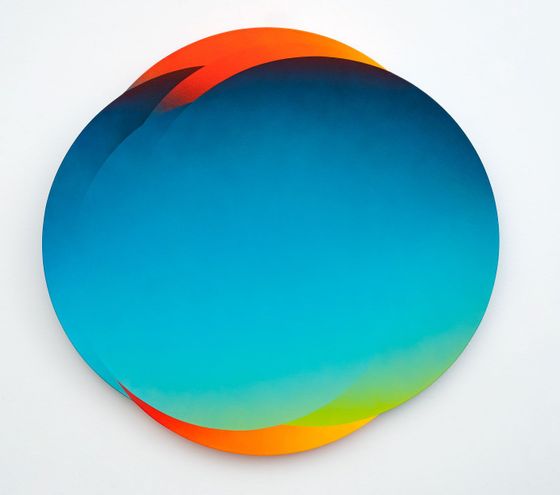Jan Kaláb: Blue Cloud 1234 PM, 2018, akryl na plátně, 96 x 102 cm.