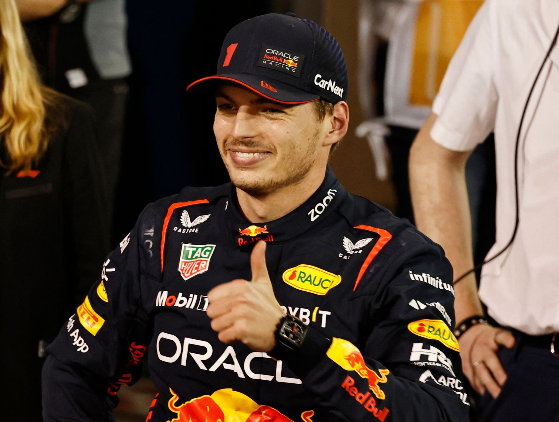 Max Verstappen z Red Bullu slaví triumf v kvalifikaci na VC Bahrajnu F1 2023
