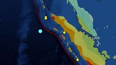 Epicentrum zemětřesení u Indonésie (11. dubna 2012)