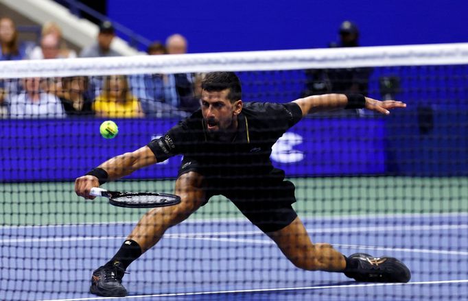 Novak Djokovič v utkání 3. kola US Open 2025