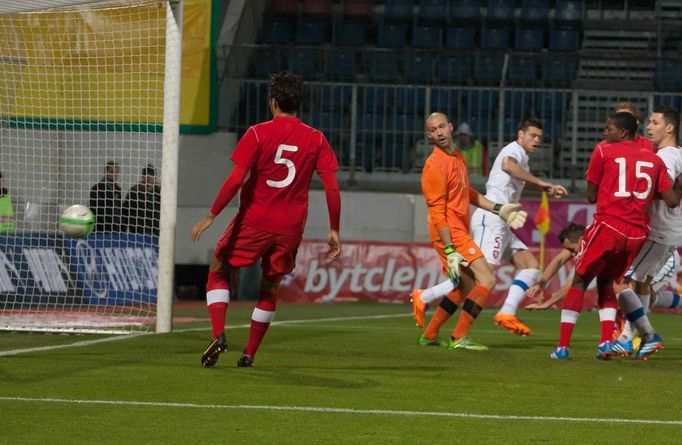 Fotbal, Česko - Kanada: gól Ondřeje Čelůstky