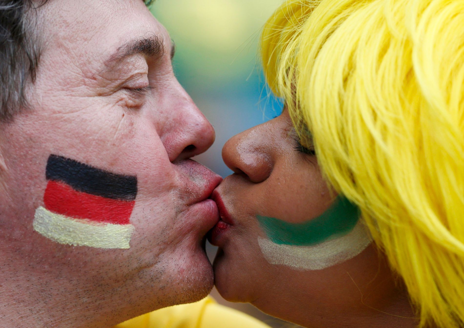 Fanoušci Brazílie a Německa na MS ve fotbale 2014