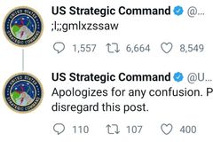 Záhadný kód na Twitteru armády spustil hádky o jaderném útoku. Napsalo ho omylem dítě
