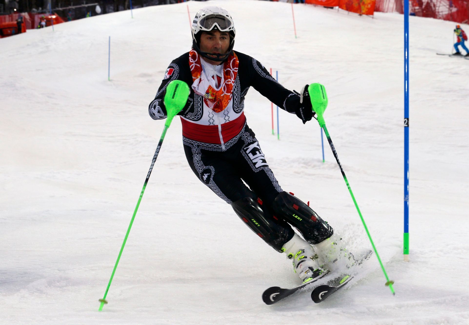 Hubertus von Hohenlohe při olympijském slalomu v Soči