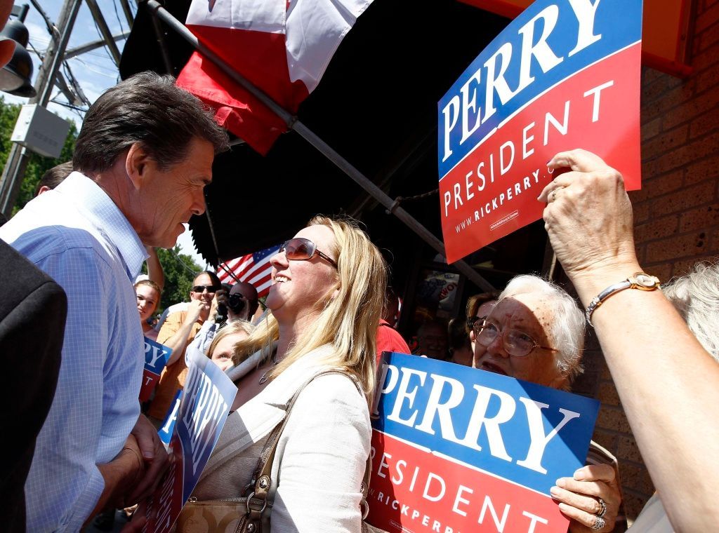 Texaský guvernér a kandidát na prezidenta Rick Perry v Iowě