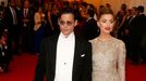 Actor Johnny Depp and his fiancee, model Amber Heard, arrive at the Metropolitan Museum of Art Costume Institute Gala Benefit celebrating the opening of &quot;Charles Jam