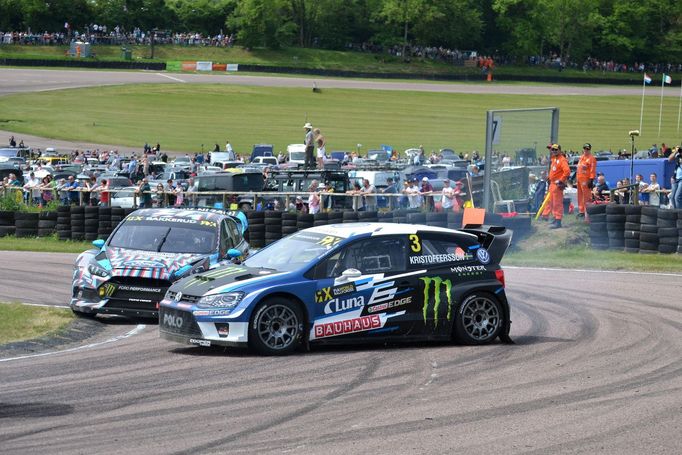 MS v rallyekrosu 2017, Lydden Hill: Johan Kristoffersson, VW a Andreas Bakkerud, Ford