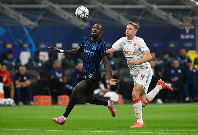 David Zima v utkání Ligy mistrů Inter Milán - Slavia Praha