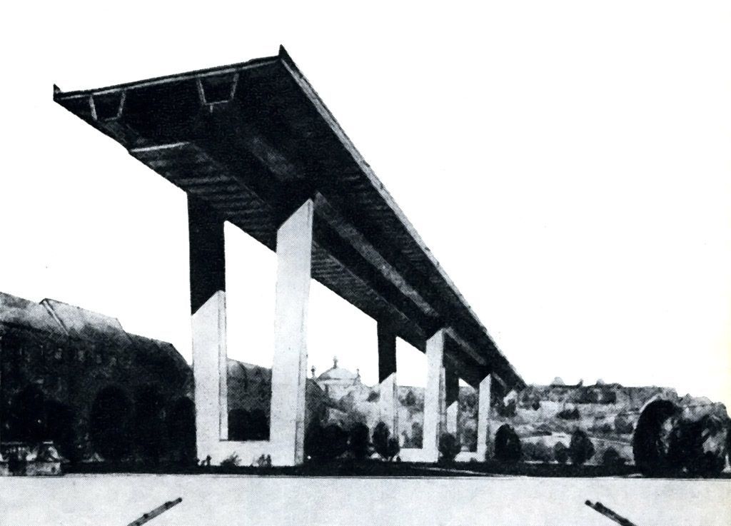 Návrh Nuselského mostu - soutěž 1958 - 60