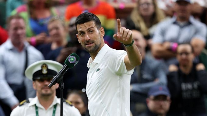 Novak Djokovič po vítězství nad Dánem Holgerem Runem.