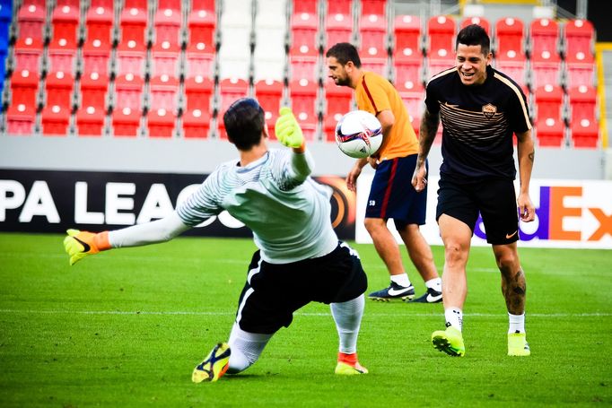 FC Viktoria Plzeň vs. AS Řím, tisková konference, trénink