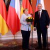 Angela Merkelová s Milošem Zemanem v Praze