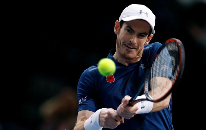 Andy Murray ve čtvrtfinále Paris Masters 2016 s Tomášem Berdychem.