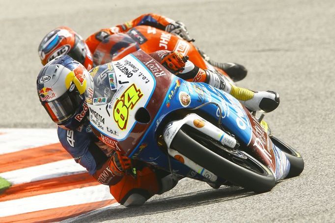 Český motocyklista Jakub Kornfeil v Moto3 ve Velké ceně San Marina 2012.