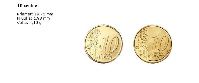 Euro: přední strana 10 centů