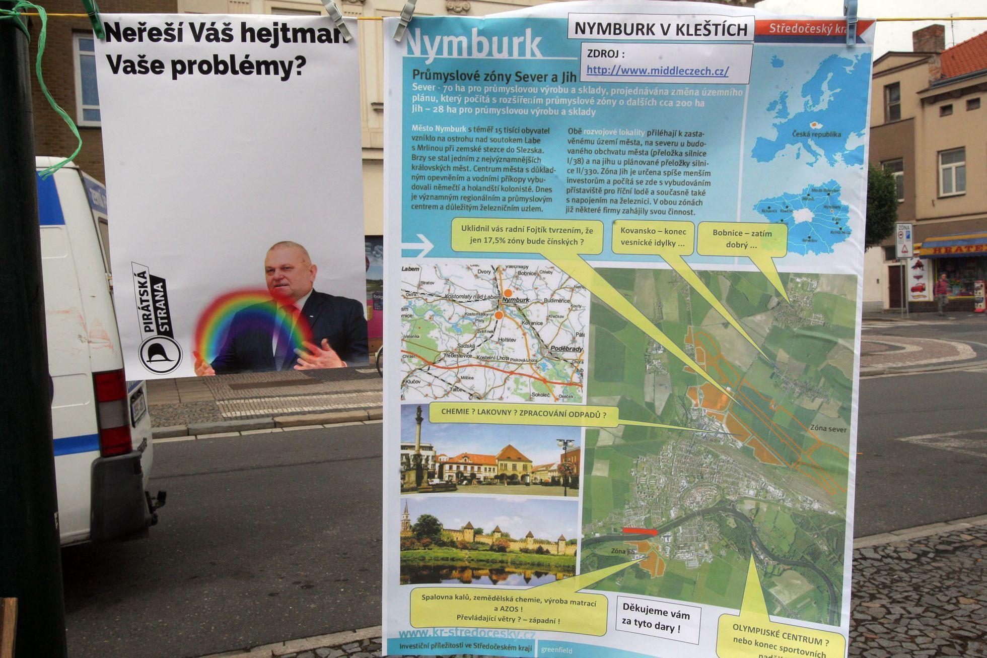 Demonstrace proti smradu v Nymburce