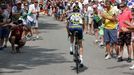 Vacansoleil team rider Wouters Poels of the Netherlands climbs the Mont Ventoux during the 242.5 km fifteenth stage of the centenary Tour de France cycling race from Givo