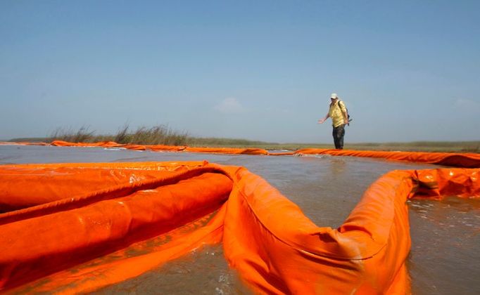 Pobřeží Louisiany chrání před ropnou skvrnou norné stěny