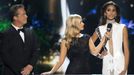 Miss Rhode Island USA Anea Garcia answers a question during the 2015 Miss USA beauty pageant in Baton Rouge, Louisiana