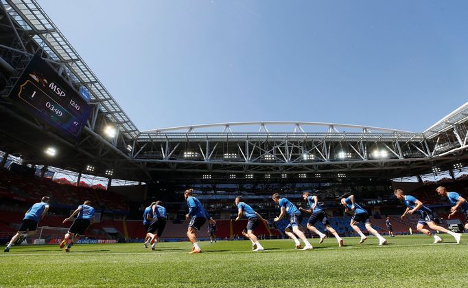 Stadiony pro MS 2018: stadion Spartaku v Moskvě při tréninku Islanďanů